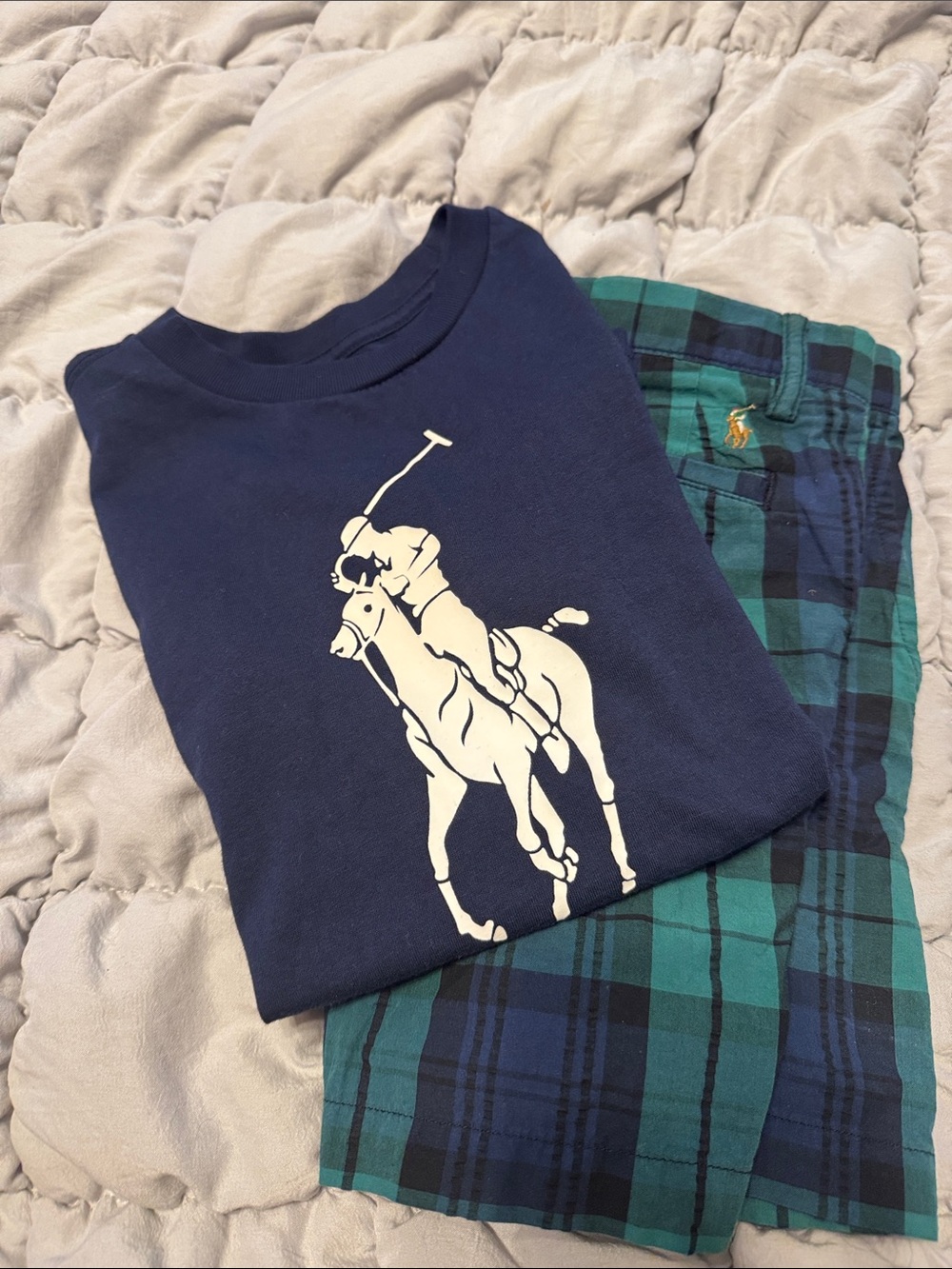 Ralph Lauren Navy Tee with White Polo Player Graphic
